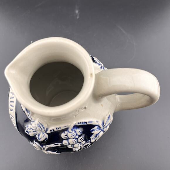 Aus Kuhlem Stein Trink Edlen Wein Blue Grey Clay German Wine Pitcher 4.5 in Tall - Picture 8 of 10